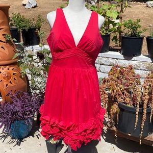 Red Ruffle Dress EUC